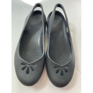Crocs Womens Taylor Slingback Flat Shoes Black sz 10